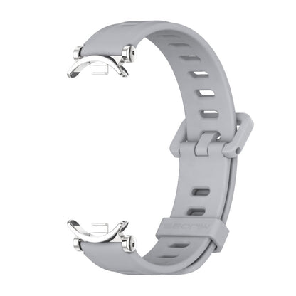 For Xiaomi Smart Band 10 / 9 / 8 Mijobs GT4 Flat Hole Silicone Watch Band(Grey Silver)