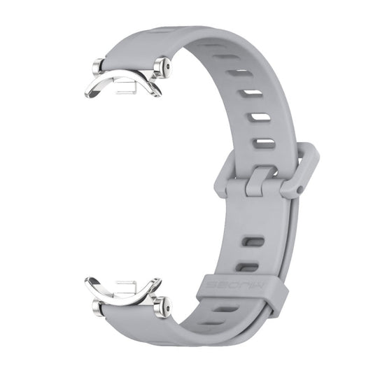 For Xiaomi Smart Band 10 / 9 / 8 Mijobs GT4 Flat Hole Silicone Watch Band(Grey Silver)