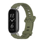 For Xiaomi Smart Band 10 / 9 / 8 Mijobs GT4 Flat Hole Silicone Watch Band(Army Green Silver)