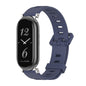 For Xiaomi Smart Band 10 / 9 / 8 Mijobs GT4 Flat Hole Silicone Watch Band(Midnight Blue Silver)