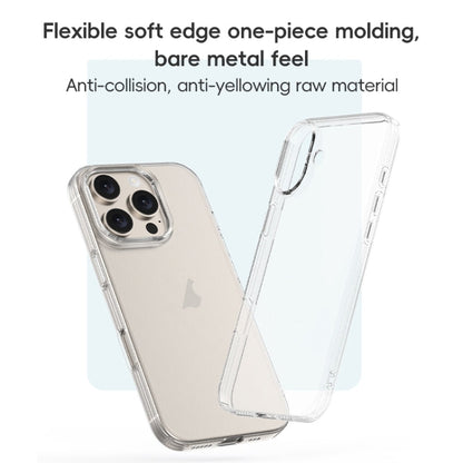 For iPhone 16 Plus ZGA Clear TPU Shockproof Phone Case(Transparent)