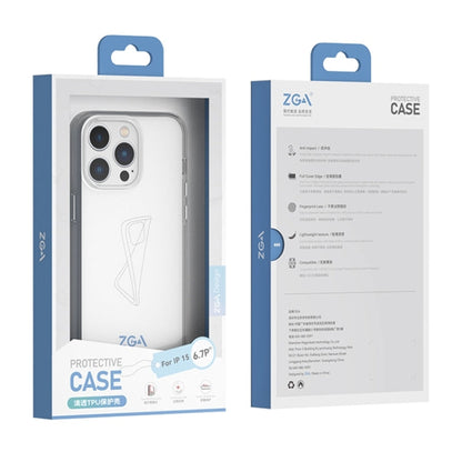 For iPhone 15 Plus ZGA Clear TPU Shockproof Phone Case(Transparent)