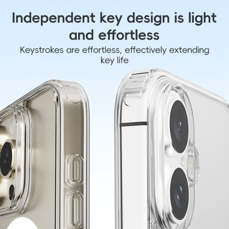 For iPhone 16 ZGA Magsafe Clear PC Hybrid TPU Phone Case(Transparent)
