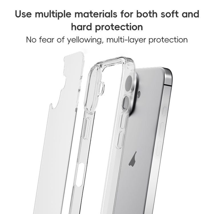 For iPhone 16 ZGA Magsafe Clear PC Hybrid TPU Phone Case(Transparent)