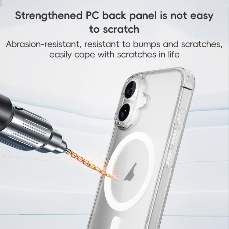 For iPhone 16 ZGA Magsafe Clear PC Hybrid TPU Phone Case(Transparent)