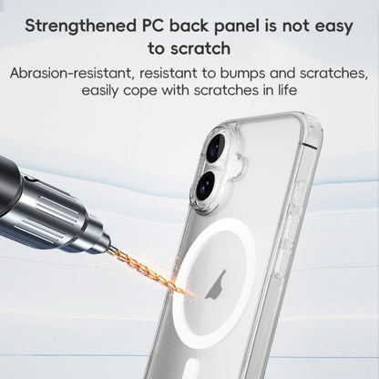 For iPhone 16 ZGA Magsafe Clear PC Hybrid TPU Phone Case(Transparent)