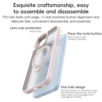 For iPhone 15 Pro Max ZGA Magsafe Holder PC Hybrid TPU Phone Case(Blue)
