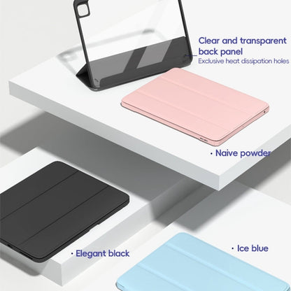 For iPad Pro 12.9 2022/2021/2020 ZGA Tri-Fold Voltage Smart Leather Tablet Case(Ice Blue)