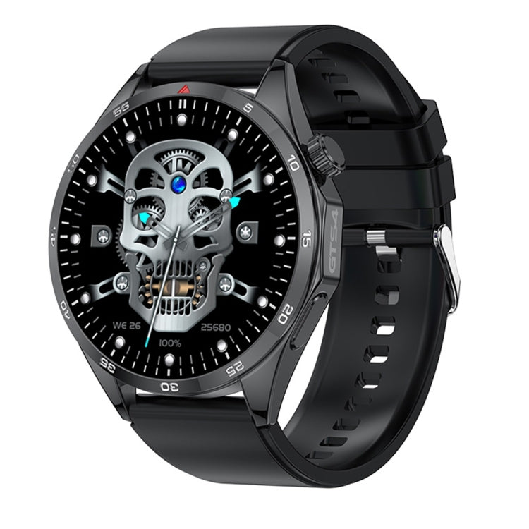 GTS4/LT09 1.5 inch IP67 Fitness Wellness Smart Watch Support Bluetooth Call / Sleep / Blood Oxygen / Heart Rate Health Monitor, Silicone Strap(Balck)