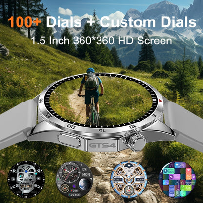 GTS4/LT09 1.5 inch IP67 Fitness Wellness Smart Watch Support Bluetooth Call / Sleep / Blood Oxygen / Heart Rate Health Monitor, Steel Strap(Silver)