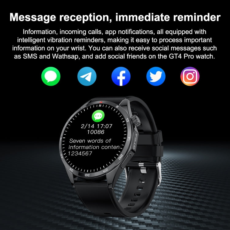 GTS4/LT09 1.5 inch IP67 Fitness Wellness Smart Watch Support Bluetooth Call / Sleep / Blood Oxygen / Heart Rate Health Monitor, Silicone Strap(Balck)
