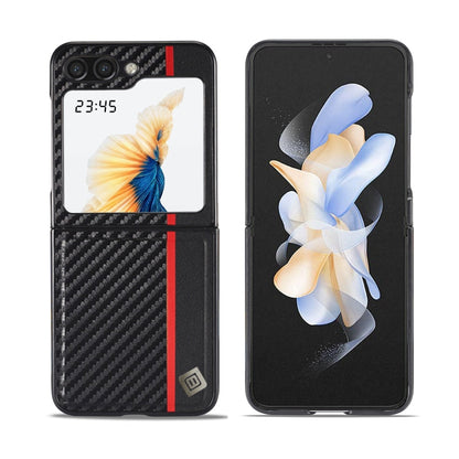 For Samsung Galaxy Z Flip6 / Flip7 FE LC.IMEEKE 3 in 1 Carbon Fiber Texture Shockproof Phone Case(Black)