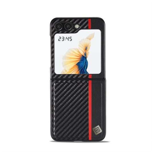 For Samsung Galaxy Z Flip6 / Flip7 FE LC.IMEEKE 3 in 1 Carbon Fiber Texture Shockproof Phone Case(Black)