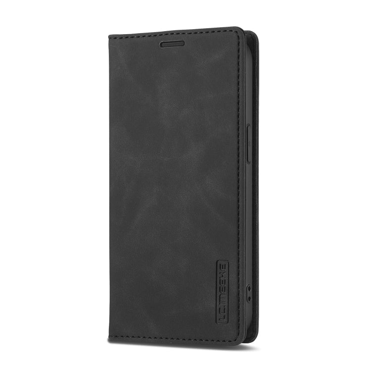 For iPhone 17e / 16e LC.IMEEKE Strong Magnetism Microfiber Leather Phone Case(Black)
