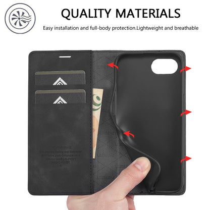 For iPhone 17e / 16e LC.IMEEKE Strong Magnetism Microfiber Leather Phone Case(Black)