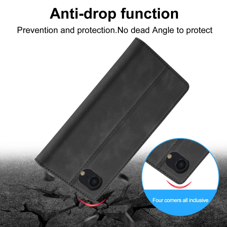 For iPhone 17e / 16e LC.IMEEKE Strong Magnetism Microfiber Leather Phone Case(Black)