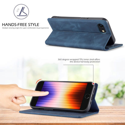 For iPhone 17e / 16e LC.IMEEKE Strong Magnetism Microfiber Leather Phone Case(Blue)
