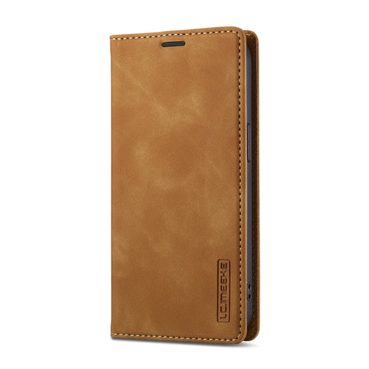 For iPhone 17e / 16e LC.IMEEKE Strong Magnetism Microfiber Leather Phone Case(Brown)