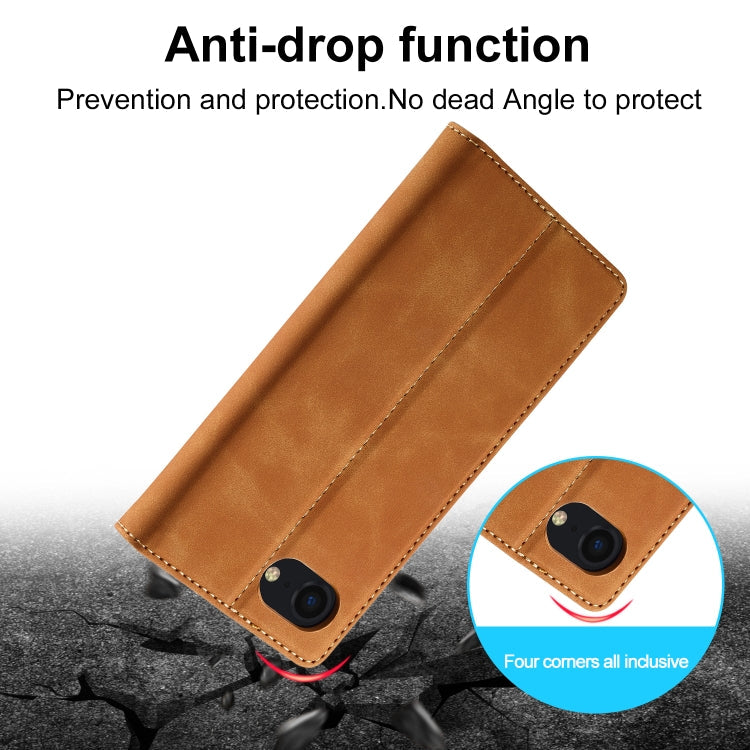 For iPhone 17e / 16e LC.IMEEKE Strong Magnetism Microfiber Leather Phone Case(Brown)