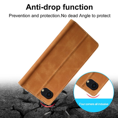 For iPhone 17e / 16e LC.IMEEKE Strong Magnetism Microfiber Leather Phone Case(Brown)