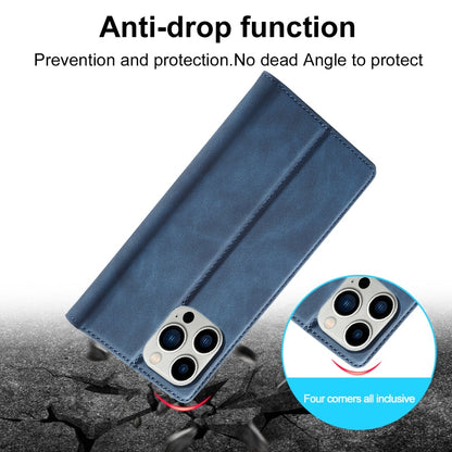 For iPhone 16 Pro Max LC.IMEEKE Strong Magnetism Microfiber Leather Phone Case(Blue)