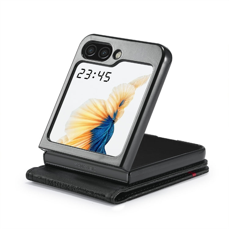 For Samsung Galaxy Z Flip6 / Flip7 FE LC.IMEEKE Carbon Fiber Leather Phone Case(Horizontal Black)