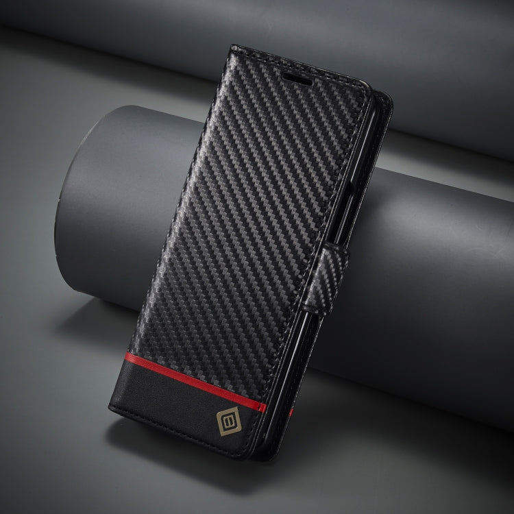 For Samsung Galaxy Z Fold6 5G LC.IMEEKE Carbon Fiber Leather Phone Case(Horizontal Black)