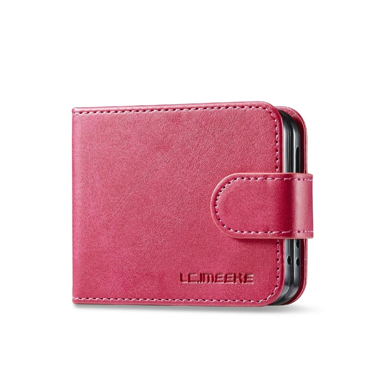 For Samsung Galaxy Z Flip6 / Flip7 FE LC.IMEEKE Calf Texture Leather Phone Case(Red)
