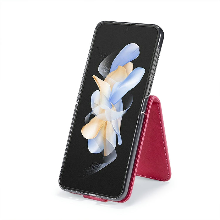For Samsung Galaxy Z Flip6 / Flip7 FE LC.IMEEKE Calf Texture Leather Phone Case(Red)