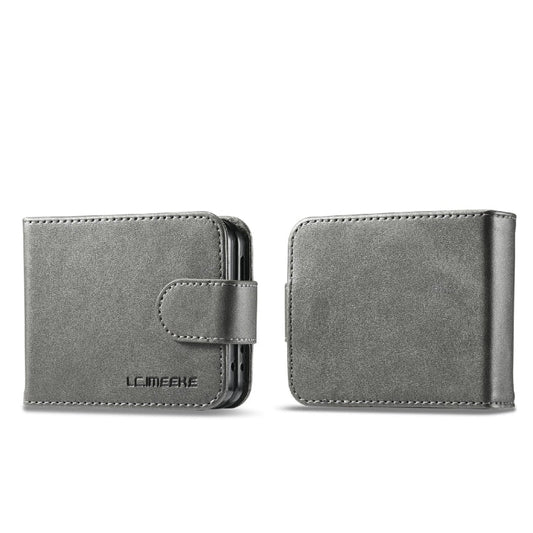 For Samsung Galaxy Z Flip6 / Flip7 FE LC.IMEEKE Calf Texture Leather Phone Case(Grey)