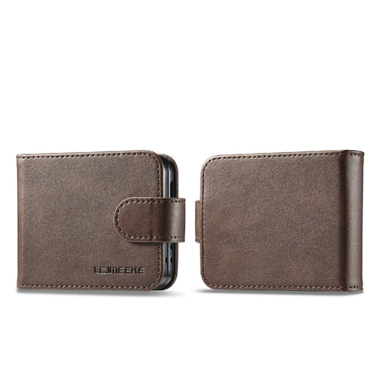 For Samsung Galaxy Z Flip6 / Flip7 FE LC.IMEEKE Calf Texture Leather Phone Case(Coffee)