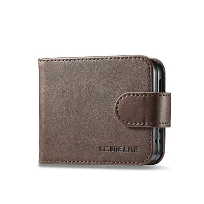 For Samsung Galaxy Z Flip6 / Flip7 FE LC.IMEEKE Calf Texture Leather Phone Case(Coffee)