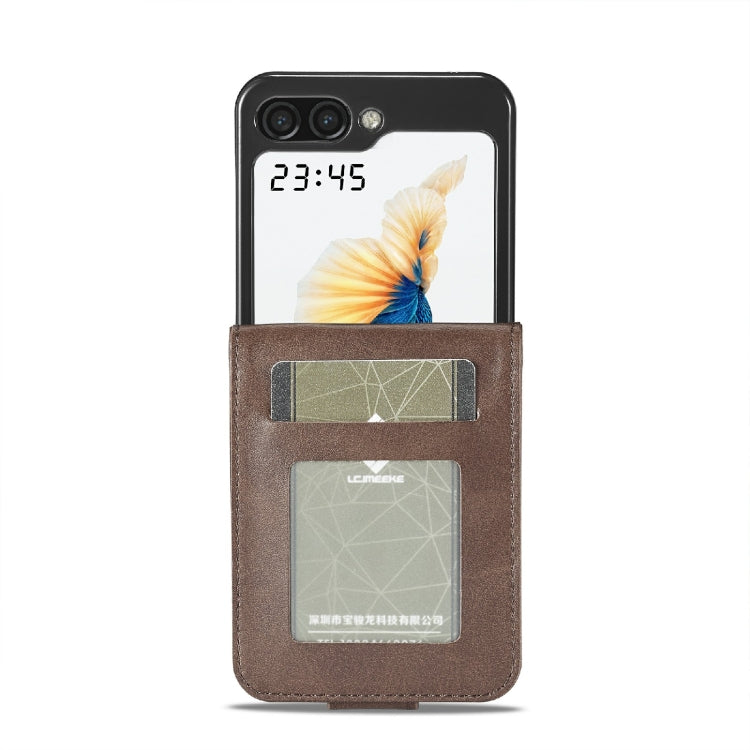 For Samsung Galaxy Z Flip6 / Flip7 FE LC.IMEEKE Calf Texture Leather Phone Case(Coffee)