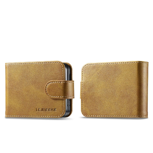 For Samsung Galaxy Z Flip6 / Flip7 FE LC.IMEEKE Calf Texture Leather Phone Case(Brown)