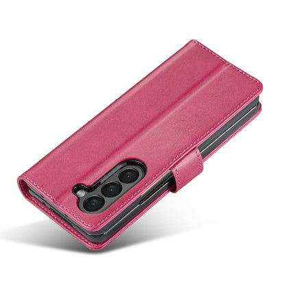 For Samsung Galaxy Z Fold6 5G LC.IMEEKE Calf Texture Leather Phone Case(Red)