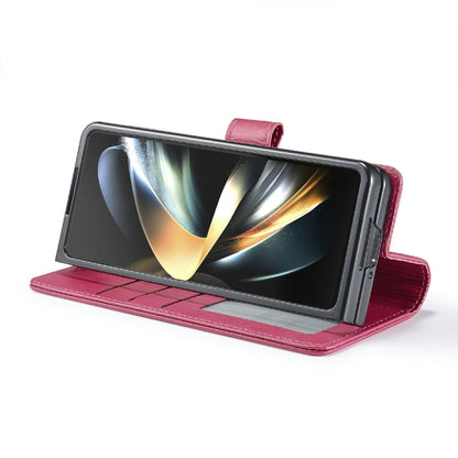 For Samsung Galaxy Z Fold6 5G LC.IMEEKE Calf Texture Leather Phone Case(Red)