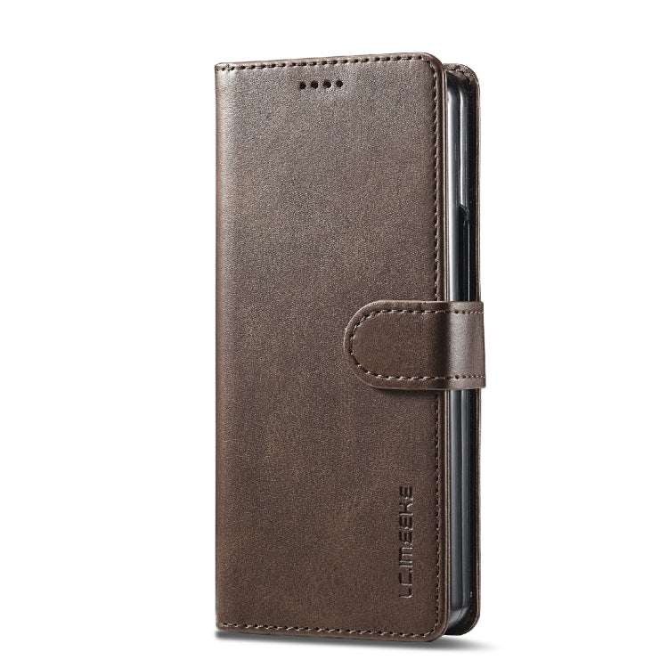 For Samsung Galaxy Z Fold6 5G LC.IMEEKE Calf Texture Leather Phone Case(Coffee)