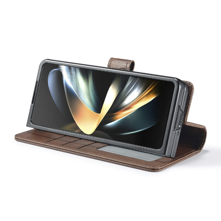 For Samsung Galaxy Z Fold6 5G LC.IMEEKE Calf Texture Leather Phone Case(Coffee)