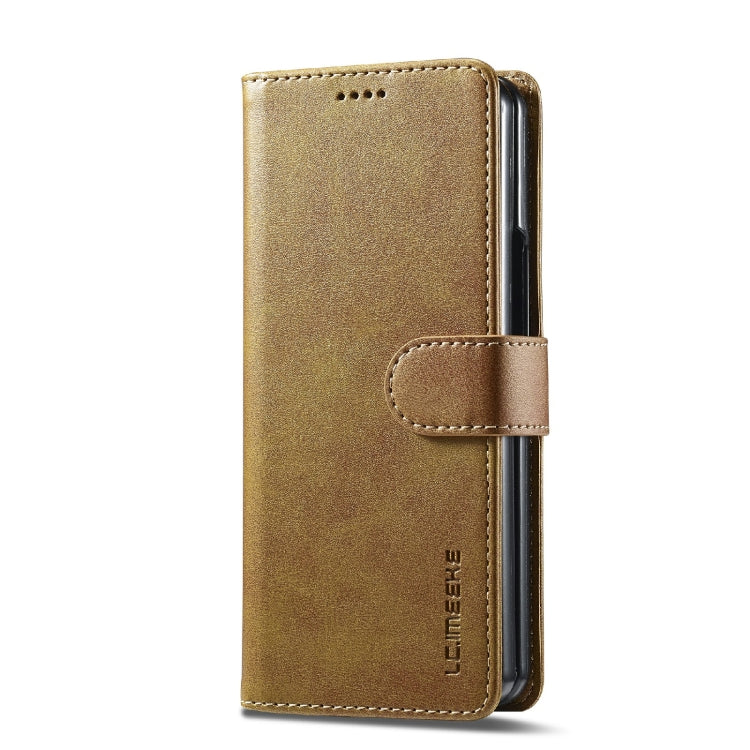 For Samsung Galaxy Z Fold6 5G LC.IMEEKE Calf Texture Leather Phone Case(Brown)
