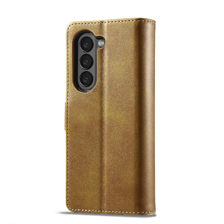 For Samsung Galaxy Z Fold6 5G LC.IMEEKE Calf Texture Leather Phone Case(Brown)