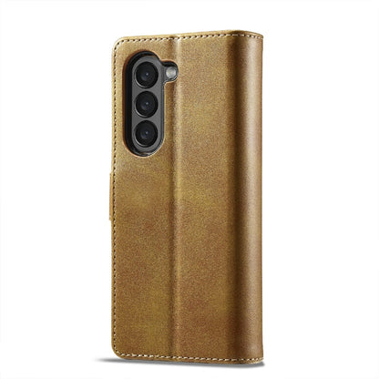 For Samsung Galaxy Z Fold6 5G LC.IMEEKE Calf Texture Leather Phone Case(Brown)