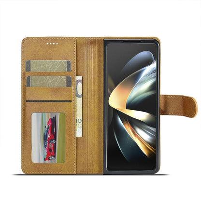 For Samsung Galaxy Z Fold6 5G LC.IMEEKE Calf Texture Leather Phone Case(Brown)