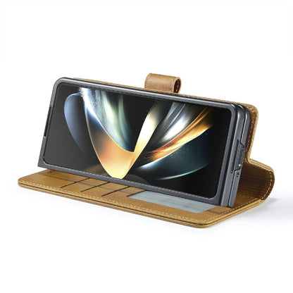 For Samsung Galaxy Z Fold6 5G LC.IMEEKE Calf Texture Leather Phone Case(Brown)