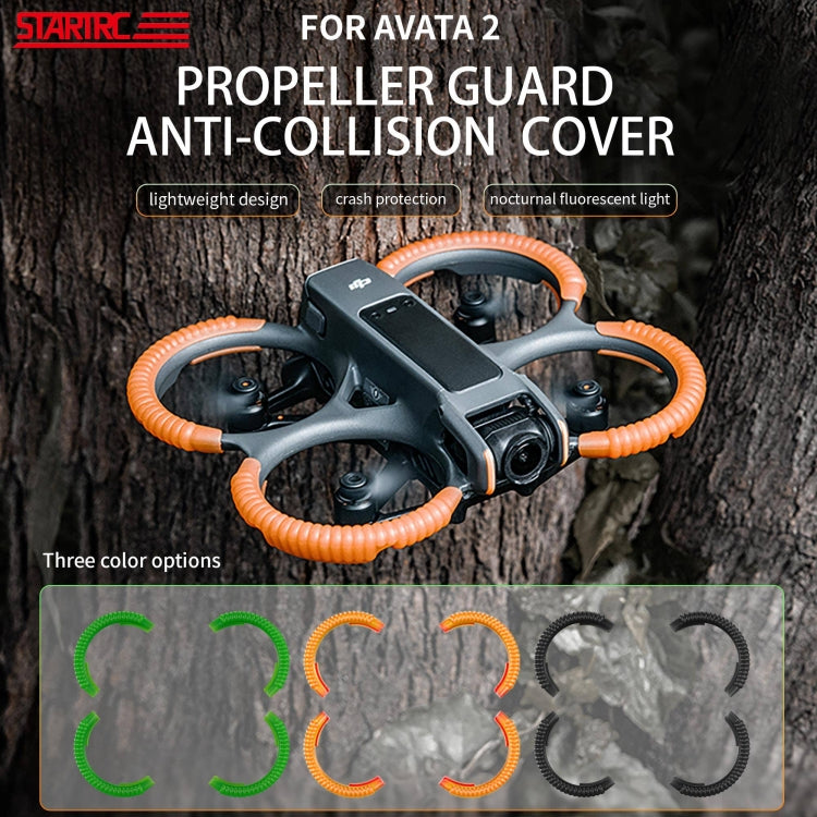 For DJI AVATA 2 STARTRC Propeller TPU Protective Guard Anti-collision Ring Cover(Fluorescent Orange)