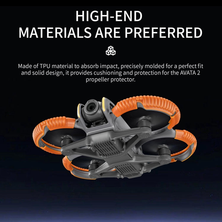 For DJI AVATA 2 STARTRC Propeller TPU Protective Guard Anti-collision Ring Cover(Fluorescent Orange)