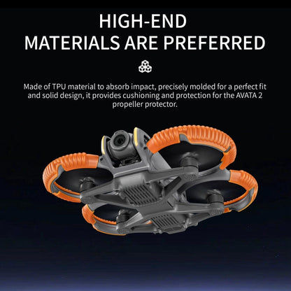 For DJI AVATA 2 STARTRC Propeller TPU Protective Guard Anti-collision Ring Cover(Fluorescent Orange)
