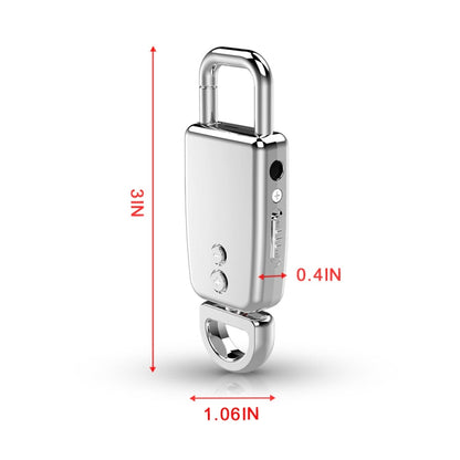 JNN S20 Zinc Alloy Keychain Voice Recorder, Memory:8GB(Silver)