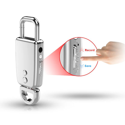 JNN S20 Zinc Alloy Keychain Voice Recorder, Memory:8GB(Black)