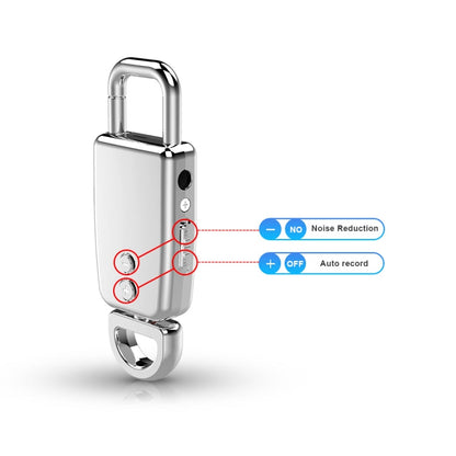 JNN S20 Zinc Alloy Keychain Voice Recorder, Memory:16GB(Black)