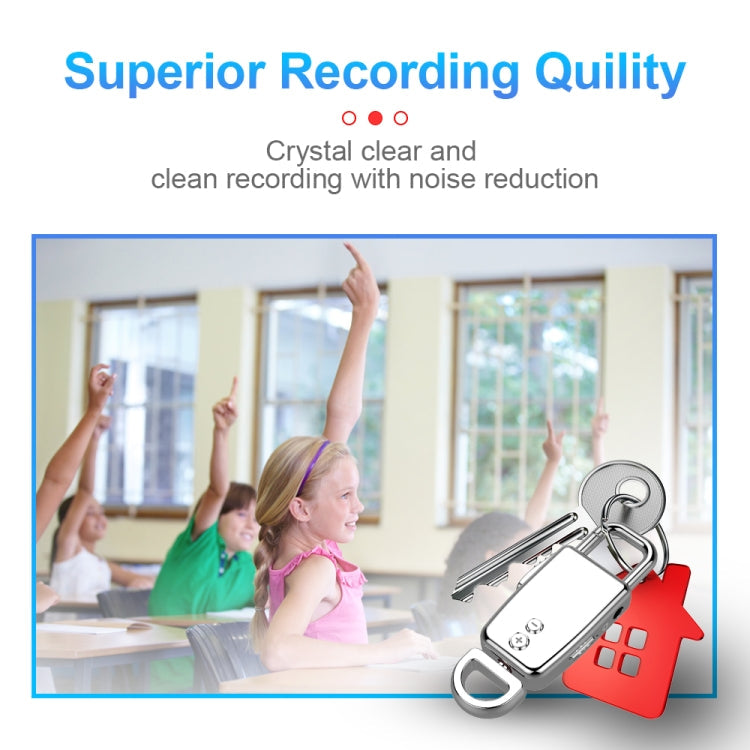 JNN S20 Zinc Alloy Keychain Voice Recorder, Memory:8GB(Black)